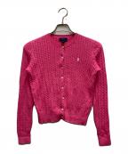 POLO RALPH LAURENポロ・ラルフローレン）の古着「ケーブルニットカーディガン」｜ショッキングピンク