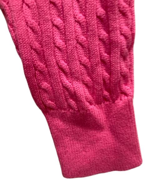 POLO RALPH LAUREN（ポロ・ラルフローレン）POLO RALPH LAUREN (ポロ・ラルフローレン) ケーブルニットカーディガン ショッキングピンク サイズ:kids L(12-14)の古着・服飾アイテム