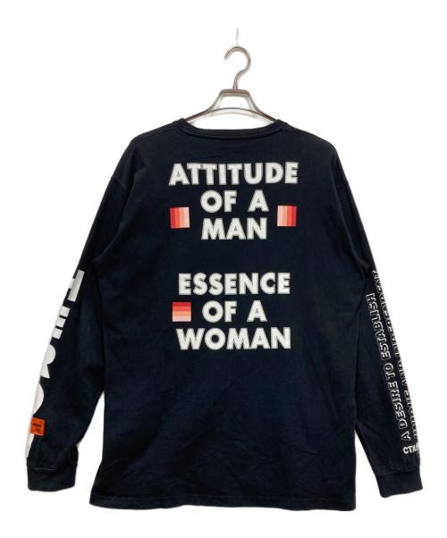 HERON PRESTON（ヘロンプレストン）HERON PRESTON (ヘロンプレストン) B＆W Skull LS T-Shirt ブラック サイズ:Ｍの古着・服飾アイテム