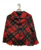 tricot COMME des GARCONSトリココムデギャルソン）の古着「モヘア混チェックジャケット」｜レッド