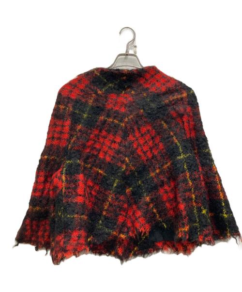 tricot COMME des GARCONS（トリココムデギャルソン）tricot COMME des GARCONS (トリココムデギャルソン) モヘア混チェックジャケット レッド サイズ:Sの古着・服飾アイテム