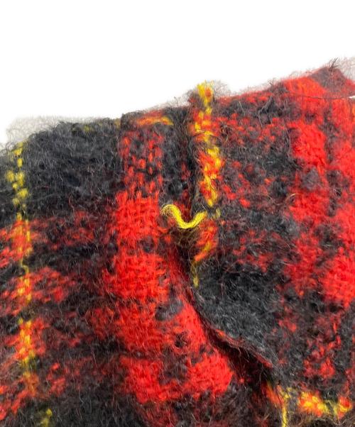 tricot COMME des GARCONS（トリココムデギャルソン）tricot COMME des GARCONS (トリココムデギャルソン) モヘア混チェックジャケット レッド サイズ:Sの古着・服飾アイテム