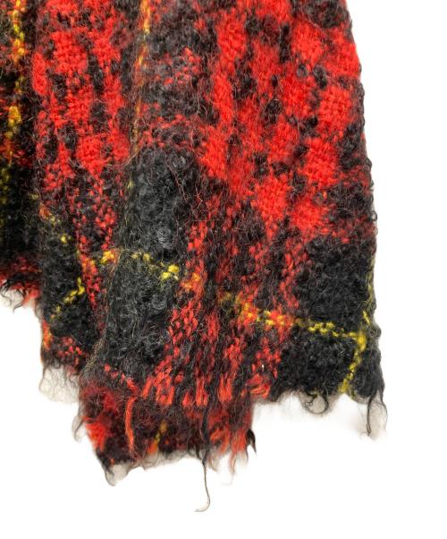 tricot COMME des GARCONS（トリココムデギャルソン）tricot COMME des GARCONS (トリココムデギャルソン) モヘア混チェックジャケット レッド サイズ:Sの古着・服飾アイテム