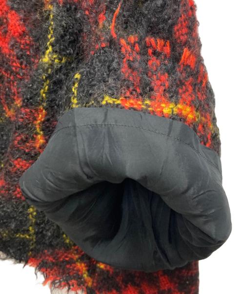 tricot COMME des GARCONS（トリココムデギャルソン）tricot COMME des GARCONS (トリココムデギャルソン) モヘア混チェックジャケット レッド サイズ:Sの古着・服飾アイテム