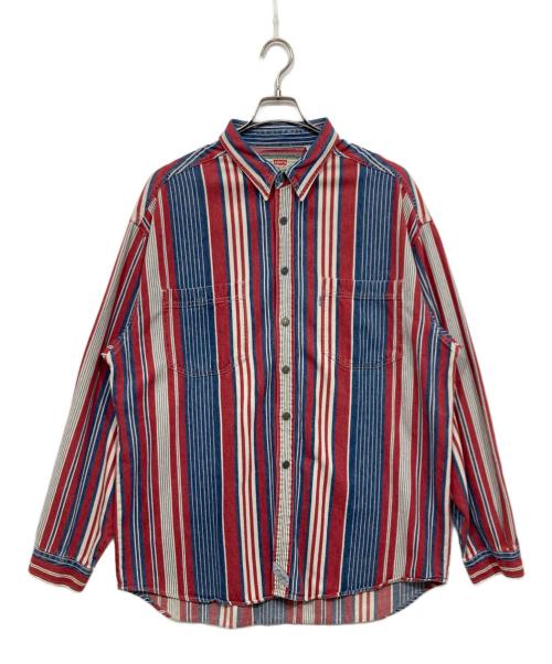 LEVI'S（リーバイス）LEVI'S (リーバイス) 90s マルチストライプシャツ レッド×ブルー サイズ:XLの古着・服飾アイテム