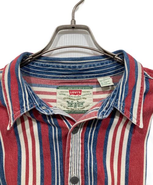LEVI'S（リーバイス）LEVI'S (リーバイス) 90s マルチストライプシャツ レッド×ブルー サイズ:XLの古着・服飾アイテム