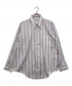 Belmont pacer by Arrowベルモントペーサーバイアロー）の古着「70s stripe L/S shirts」｜パープル×ホワイト