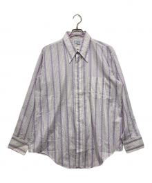 Belmont pacer by Arrow（ベルモントペーサーバイアロー）の古着「70s stripe L/S shirts」｜パープル×ホワイト