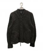 RRLダブルアールエル）の古着「ウール×リネン フルジップ ニット」｜ブラウン