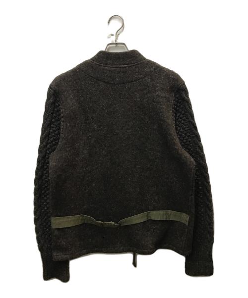 RRL（ダブルアールエル）RRL (ダブルアールエル) ウール×リネン フルジップ ニット ブラウン サイズ:Freeの古着・服飾アイテム