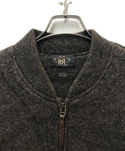 RRL（ダブルアールエル）RRL (ダブルアールエル) ウール×リネン フルジップ ニット ブラウン サイズ:Freeの古着・服飾アイテム