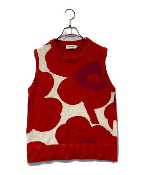 marimekko（マリメッコ）marimekko (マリメッコ) ニットベスト 094090/524275 オレンジ サイズ:XSの古着・服飾アイテム