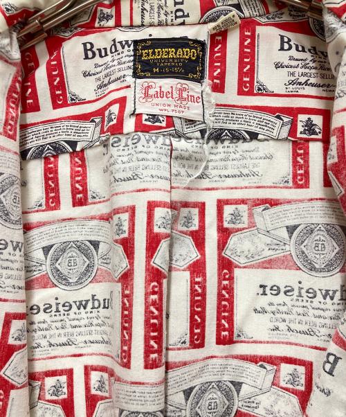 ELDERADO（エルドラド）ELDERADO (エルドラド) LABEL LINE (レーベルライン) 90sBudweiserBD半袖シャツ レッド サイズ:Mの古着・服飾アイテム