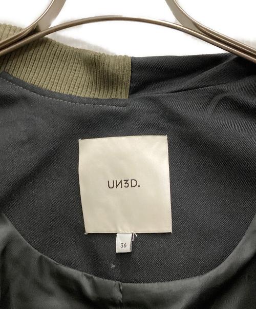 UN3D.（アンスリード）UN3D. (アンスリード) FABRIC MIX CT ファブリックミックスコート ブラック×カーキ サイズ:不明の古着・服飾アイテム