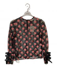 DREAM sister jane（ドリームシスタージェーン）の古着「twinkle floral rufful（きらめく花柄のフリル）28SK03TOD098」｜ブラック