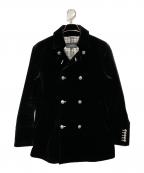 BURBERRY BLACK LABELバーバリーブラックレーベル）の古着「ベロアナポレオンコート」｜ブラック
