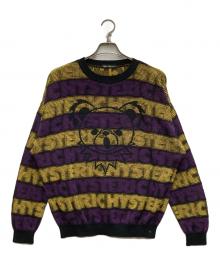 Hysteric Glamour（ヒステリックグラマー）の古着「ボーダーセーター」｜パープル
