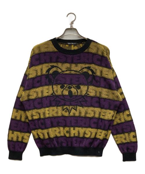 Hysteric Glamour（ヒステリックグラマー）Hysteric Glamour (ヒステリックグラマー) ボーダーセーター パープル サイズ:FREEの古着・服飾アイテム