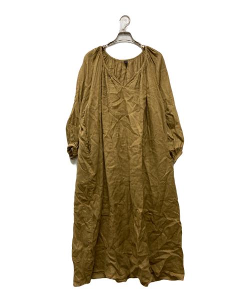 Hug O'War（ハグオーワー）Hug O'War (ハグオーワー) リネンワンピース ブラウン サイズ:Sの古着・服飾アイテム