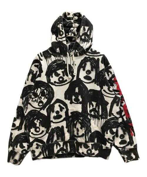 Yohji Yamamoto pour homme（ヨウジヤマモト プールオム）Yohji Yamamoto pour homme (ヨウジヤマモト プールオム) Supreme (シュプリーム) 20AW HOODED SWEATSHIRT ブラック×ホワイト サイズ:Ｍの古着・服飾アイテム