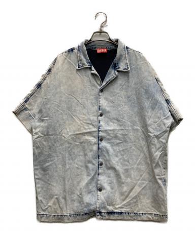 中古・古着通販】DIESEL (ディーゼル) 半袖デニムシャツ ブルー サイズ