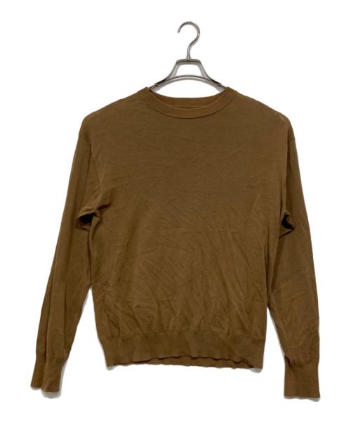 PHIGVEL MAKERS（フィグベルマーカーズ）PHIGVEL MAKERS (フィグベルマーカーズ) コットンクルーネックニット ブラウン サイズ:Mの古着・服飾アイテム