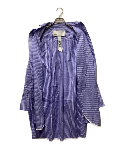 ticca（ティッカ）ticca (ティッカ) スクエアスリットチュニックシャツ ブルー サイズ:FREEの古着・服飾アイテム