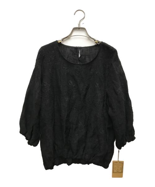 BEARDSLEY（ビアズリー）BEARDSLEY (ビアズリー) ペイズリージャガードブラウス ブラック サイズ:FREEの古着・服飾アイテム
