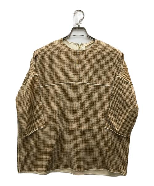 CELINE（セリーヌ）CELINE (セリーヌ) 千鳥格子 オーバーブラウス ベージュ サイズ: 36の古着・服飾アイテム