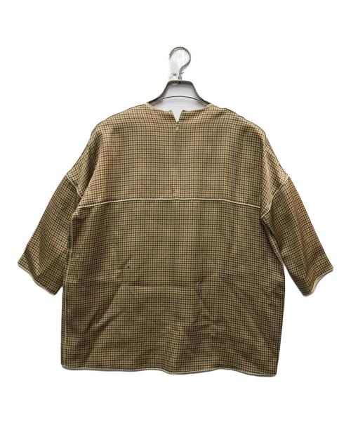 CELINE（セリーヌ）CELINE (セリーヌ) 千鳥格子 オーバーブラウス ベージュ サイズ: 36の古着・服飾アイテム