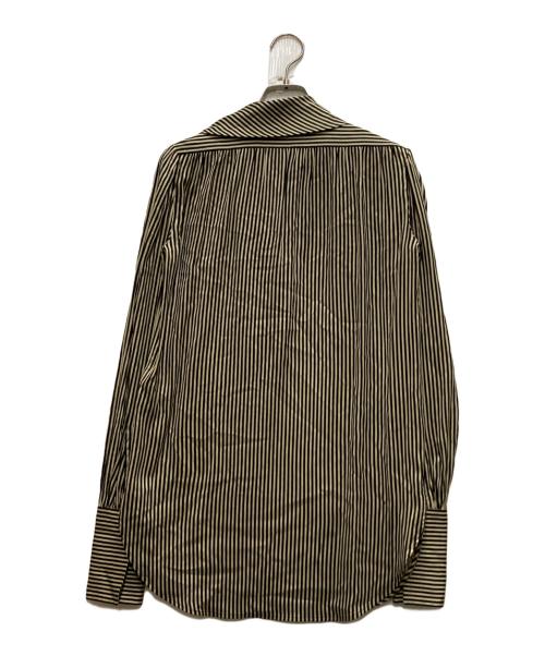 CELINE（セリーヌ）CELINE (セリーヌ) ストライプシャツ ブラック×ベージュ サイズ:34の古着・服飾アイテム