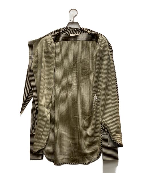CELINE（セリーヌ）CELINE (セリーヌ) ストライプシャツ ブラック×ベージュ サイズ:34の古着・服飾アイテム