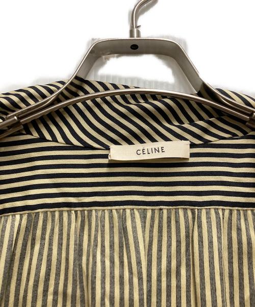 CELINE（セリーヌ）CELINE (セリーヌ) ストライプシャツ ブラック×ベージュ サイズ:34の古着・服飾アイテム