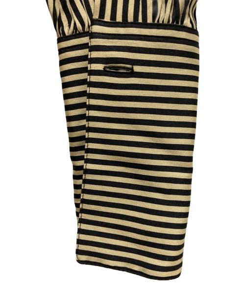CELINE（セリーヌ）CELINE (セリーヌ) ストライプシャツ ブラック×ベージュ サイズ:34の古着・服飾アイテム