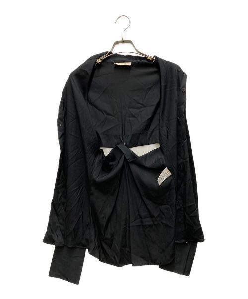 CELINE（セリーヌ）CELINE (セリーヌ) 丸襟シャツ ブラック サイズ:36の古着・服飾アイテム