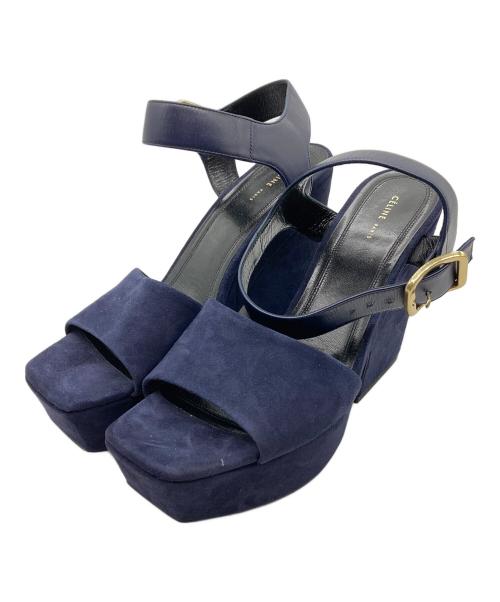 CELINE（セリーヌ）CELINE (セリーヌ) Wedge Sandal ネイビー サイズ:37.5の古着・服飾アイテム