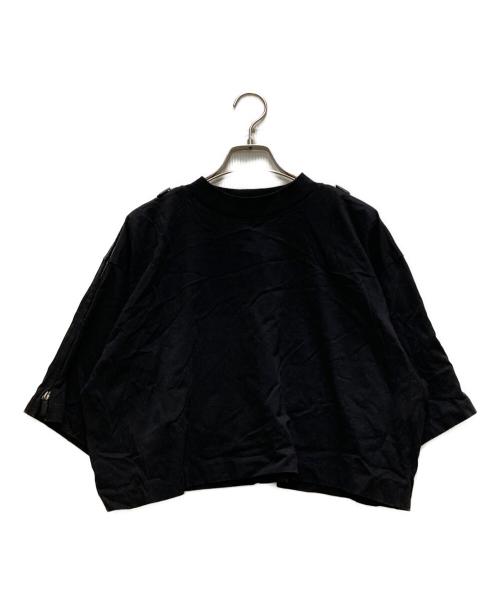 TOGA ARCHIVES（トーガアーカイブス）TOGA ARCHIVES (トーガアーカイブス) Cotton jersey zip Tーshirt ブラック サイズ:38の古着・服飾アイテム