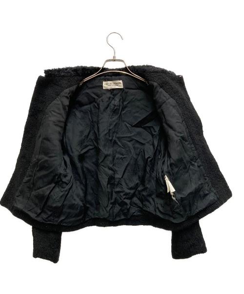 ROBE DE CHAMBRE COMME DES GARCONS（ローブドシャンブル コムデギャルソン）ROBE DE CHAMBRE COMME DES GARCONS (ローブドシャンブル コムデギャルソン) 90's 襟ファー ジャケット ブラック サイズ:表記無しの古着・服飾アイテム