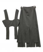 MUSUBOREムスボレ）の古着「vents skirt ＆ bustier set-up」｜グレー