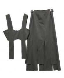 MUSUBORE（ムスボレ）の古着「vents skirt ＆ bustier set-up」｜グレー