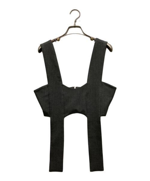 MUSUBORE（ムスボレ）musubore (ムスボレ) vents skirt ＆ bustier set-up グレーの古着・服飾アイテム