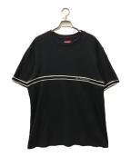 SUPREMEシュプリーム）の古着「KNIT STRIPE S/S TOP」｜ブラック