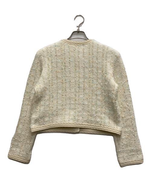 furfur（ファーファー）furfur (ファーファー) ツイードニットジャケット ホワイト サイズ:ONE SIZEの古着・服飾アイテム