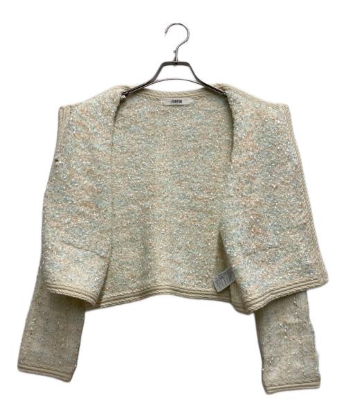 furfur（ファーファー）furfur (ファーファー) ツイードニットジャケット ホワイト サイズ:ONE SIZEの古着・服飾アイテム