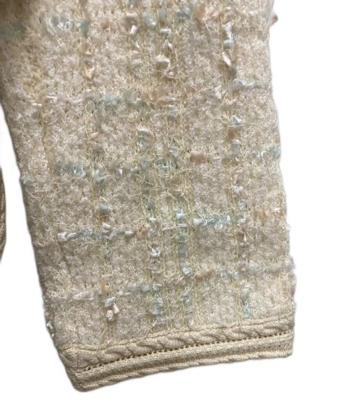 furfur（ファーファー）furfur (ファーファー) ツイードニットジャケット ホワイト サイズ:ONE SIZEの古着・服飾アイテム