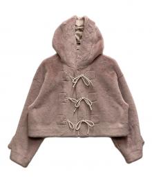 furfur（ファーファー）の古着「リボンショートダッフルコート」｜ピンク