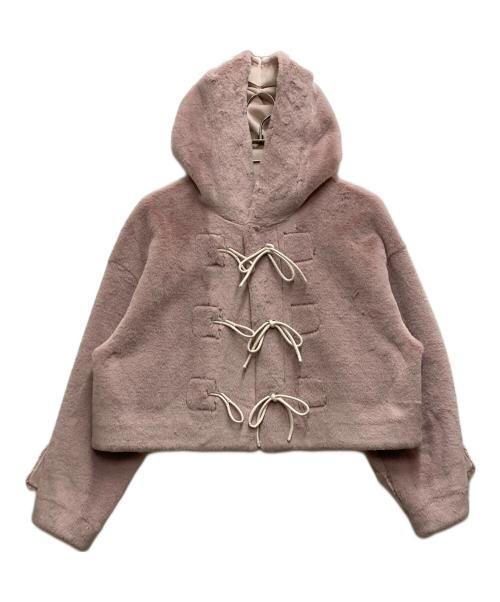 furfur（ファーファー）furfur (ファーファー) リボンショートダッフルコート ピンク サイズ:ONE SIZEの古着・服飾アイテム