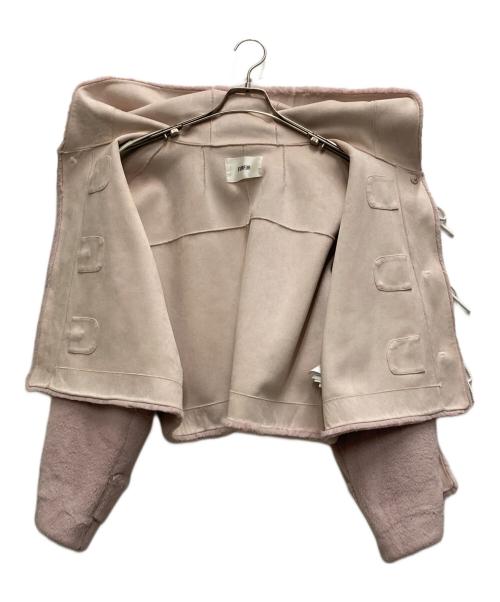 furfur（ファーファー）furfur (ファーファー) リボンショートダッフルコート ピンク サイズ:ONE SIZEの古着・服飾アイテム