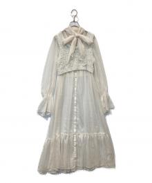 furfur（ファーファー）の古着「ニットベストセットボウタイワンピース RWF0251084」｜ベージュ