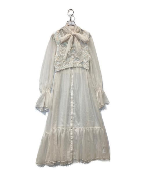 furfur（ファーファー）furfur (ファーファー) ニットベストセットボウタイワンピース RWF0251084 ベージュ サイズ:Fの古着・服飾アイテム